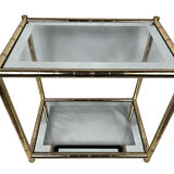 Lancel House gilded metal coffee table, two glazed tops