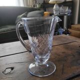 Art Deco cut glass pitcher, France 1940