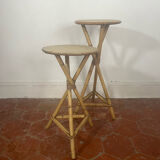 Pair of bamboo and rattan selette 1960