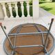 Folding oval table - height adjustable - metal and laminate - 60s/70s.