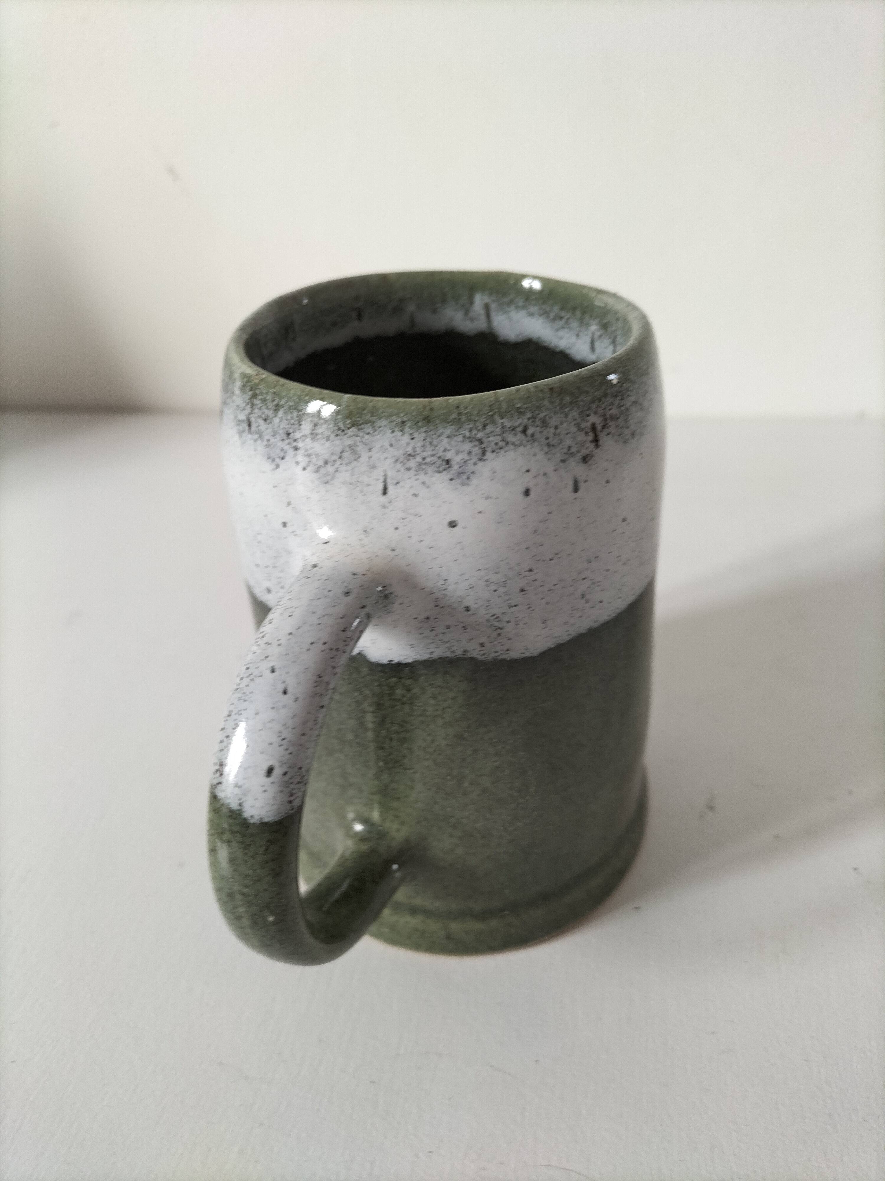 Glazed earthenware mug