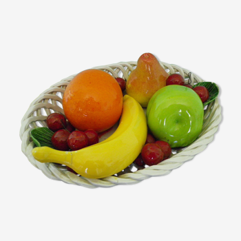 Corbeille de fruits, céramique, décoration d'intérieur ou de table, 1960