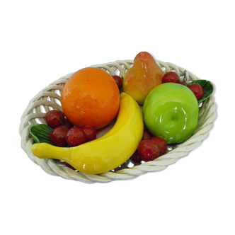 Fruit basket, ceramics, interior or table decoration, 1960