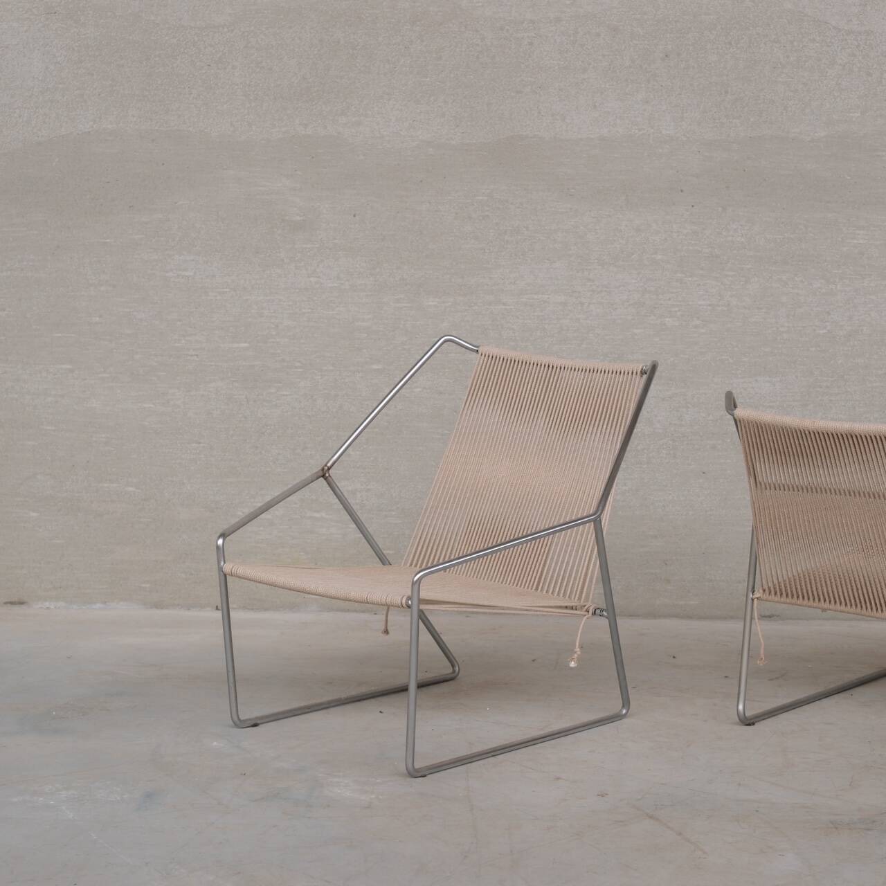 Pair of Mid-Century Danish Steel Armchairs by Henning Flok