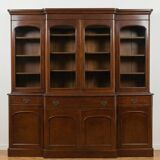 Monumental "Breakfront" library in mahogany – Victorian style 19th century