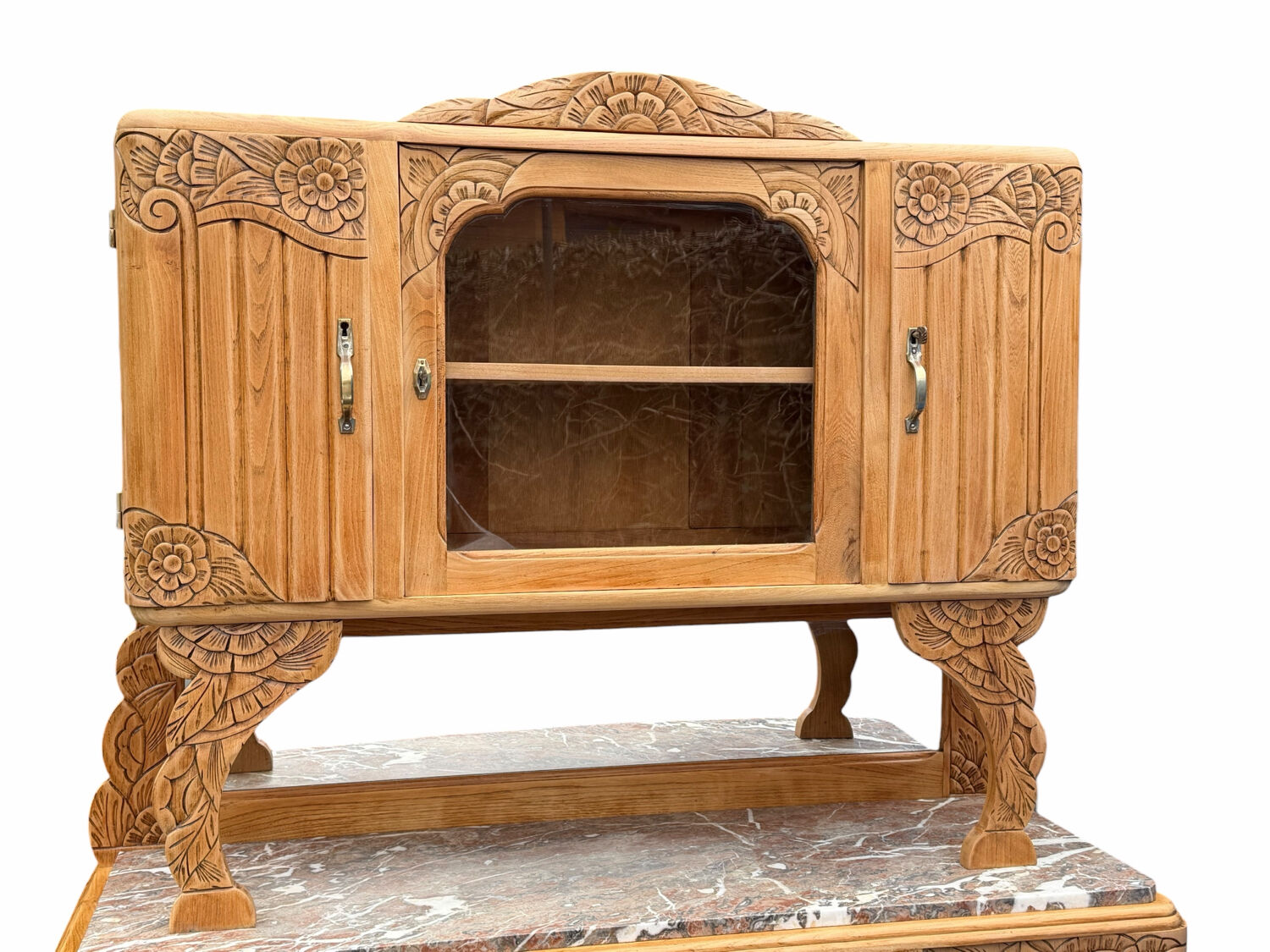 Art Deco Parisian buffet in solid raw oak from the 1930s.