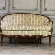 Louis XV style carved wooden basket bench, circa 1880