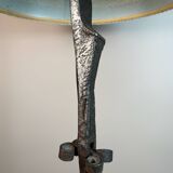 Large brutalist wrought iron lamp from the 60s