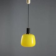 Vintage metal and glass pendant light design Italy 1960s