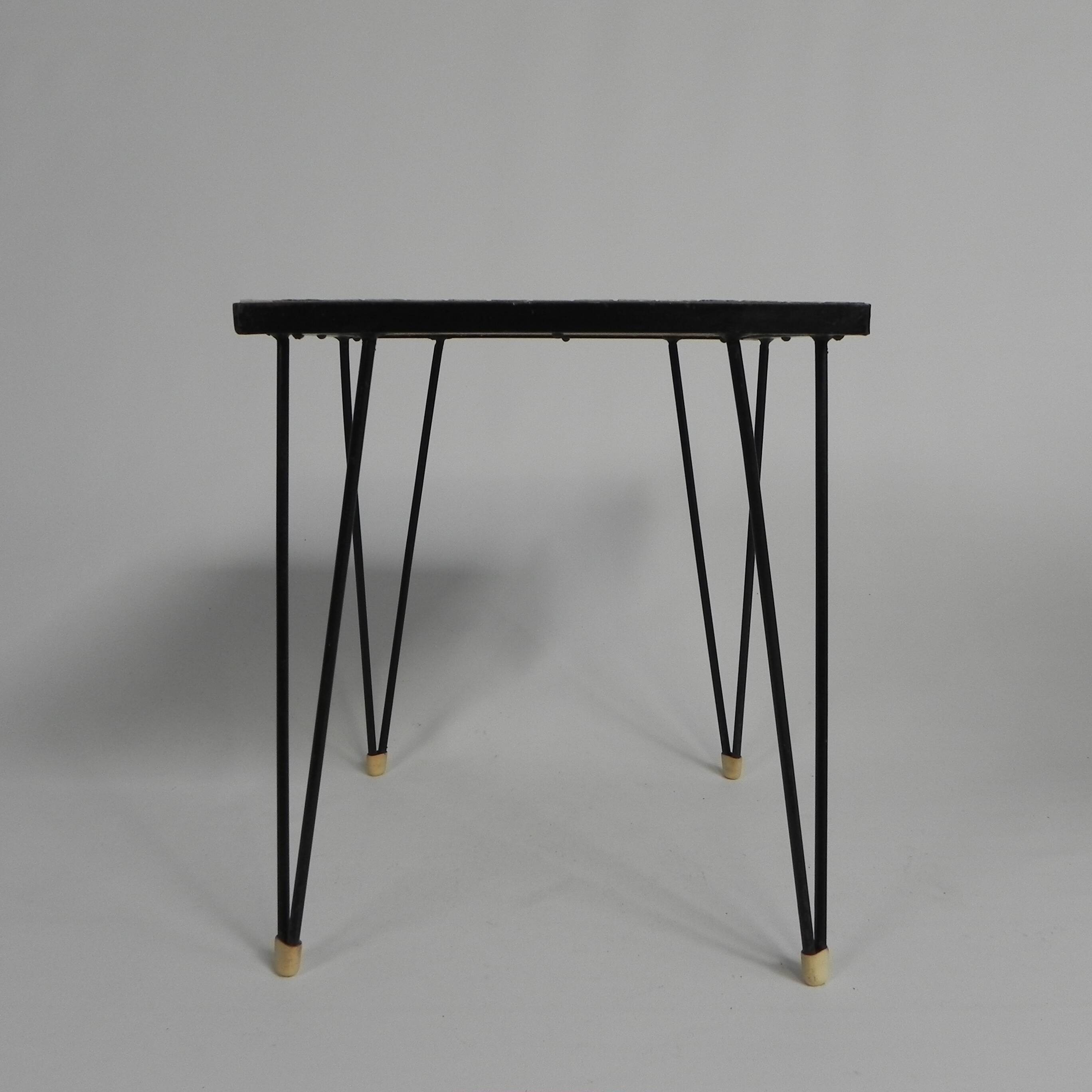 Side table with tiles, side table with 225 mini tiles, 1950s.