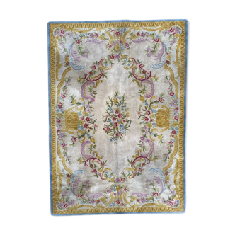 Vintage soapy style rug or Aubusson Tufté hand 170x235 cm