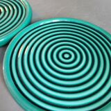 Pair of green porcelain bottle coasters