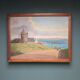 Tableau en bois - Marine au moulin