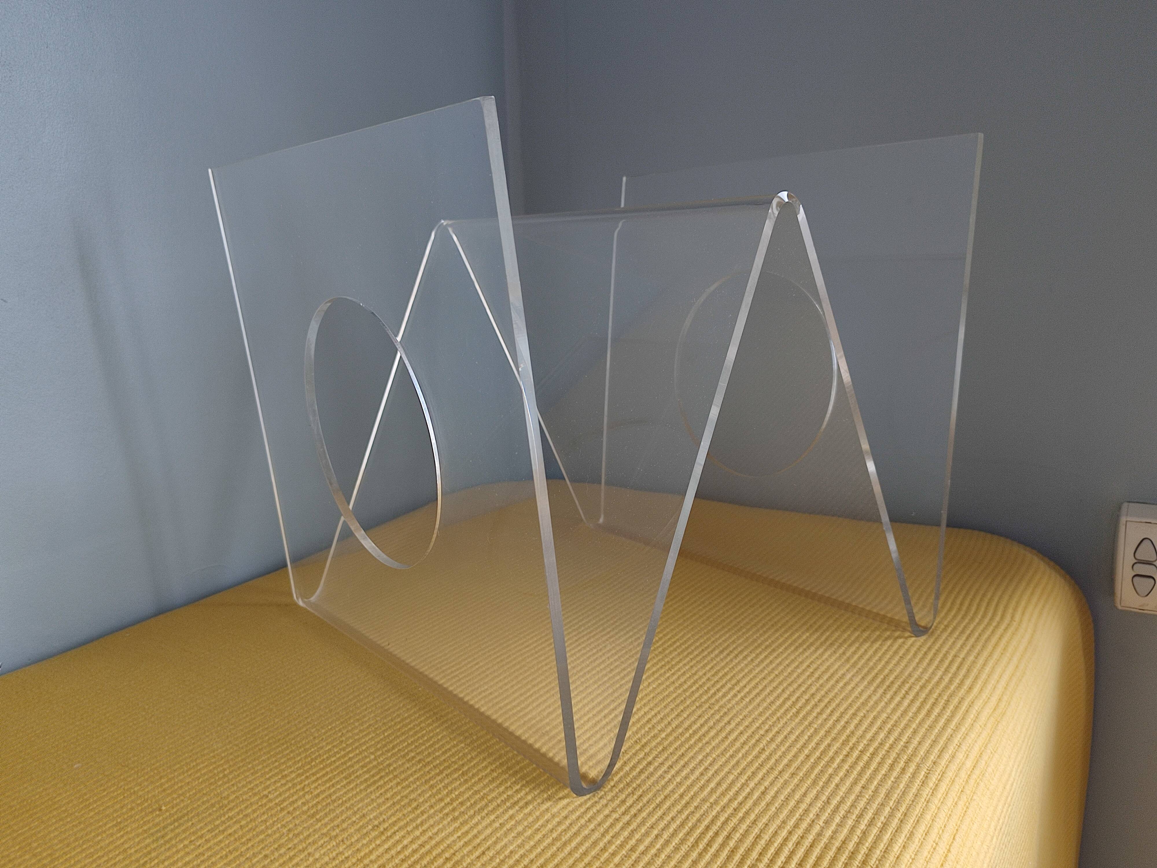 Vintage plexiglass magazine door roche bobois