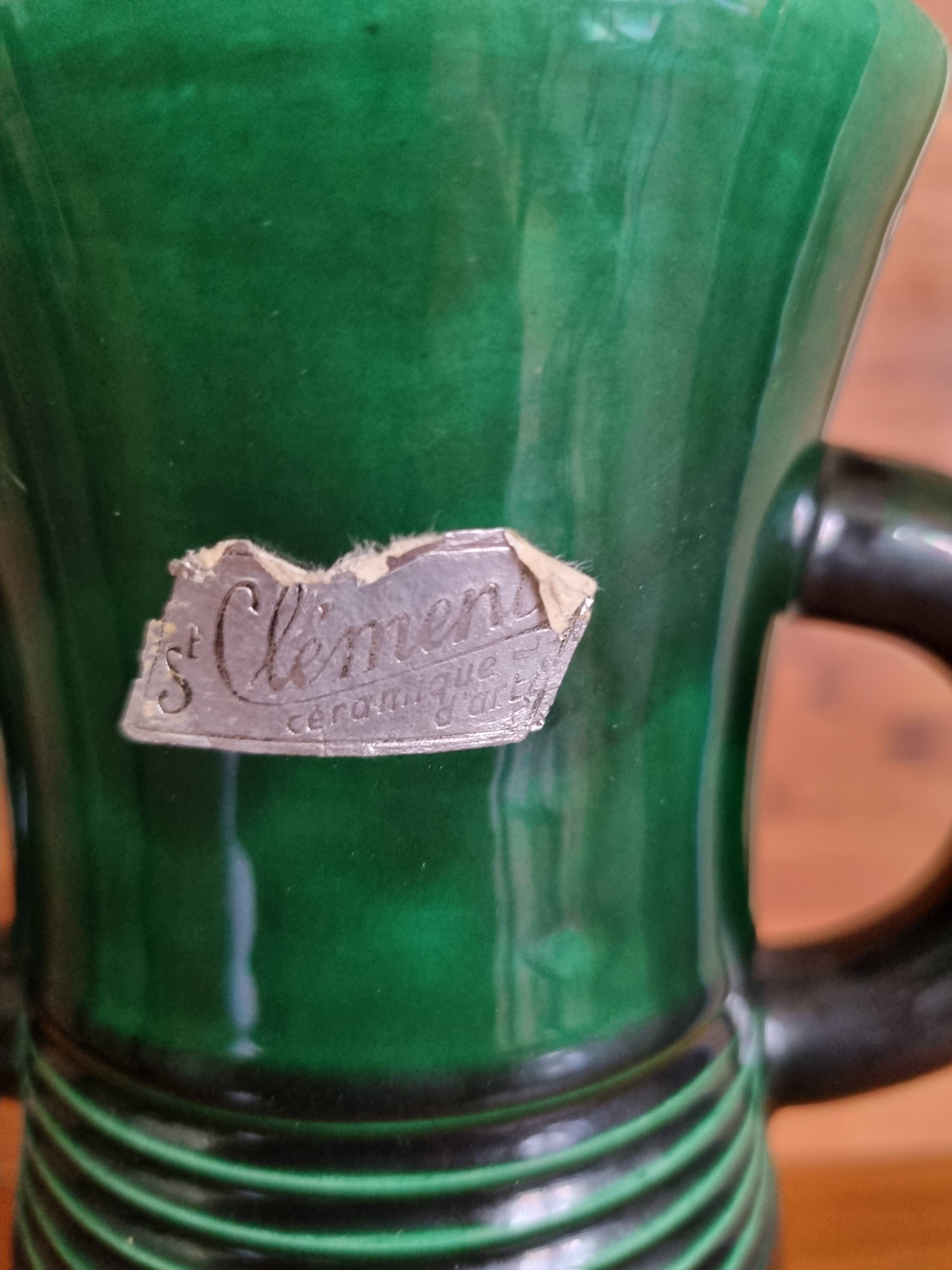 Large St Clément vase B Letalle 32cm Art Deco 1940s - 1950s