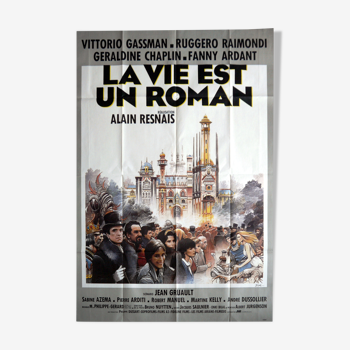 Affiche cinéma originale "la vie est un roman" Alain Resnais, Bilal