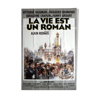 Affiche cinéma originale "la vie est un roman" Alain Resnais, Bilal