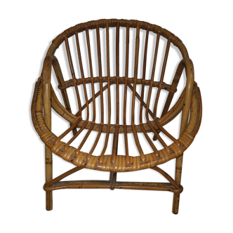 Fauteuil rotin vintage