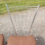 4 vintage chrome and skai chairs