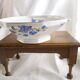 Old porcelain hollow dish of Limoges blue flowers