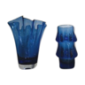 Vases en verre d’art bleu par Jiri Brabec pour Sklo Union Rosice 1970 S