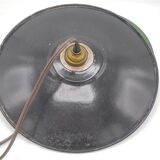 Duo of hanging lamps in enamelled plate