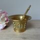 Mortar and Pestle in Solid Bronze – Face Decoration – Antique Style