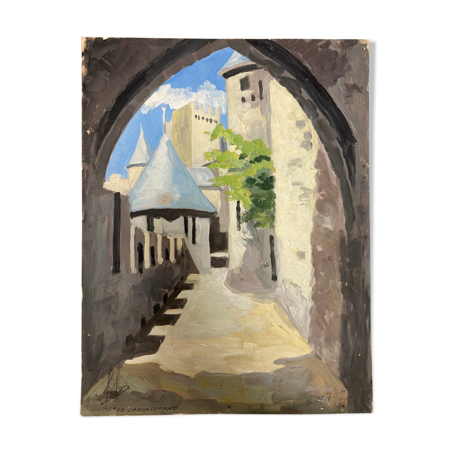 Oil on vintage panel