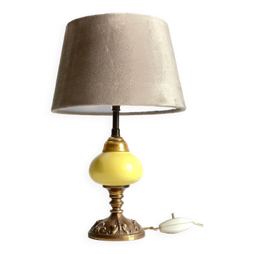 Old ceramic and bronze lamp