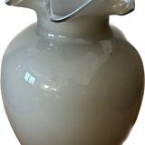 Vintage 1950s Vase in Gray Opaline - Blue Collar - H 18.5 cm