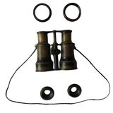 Old brass binoculars with integrated compass