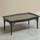 Coffee table in artificial bamboo, black lacquered wood and glass, 1960s.