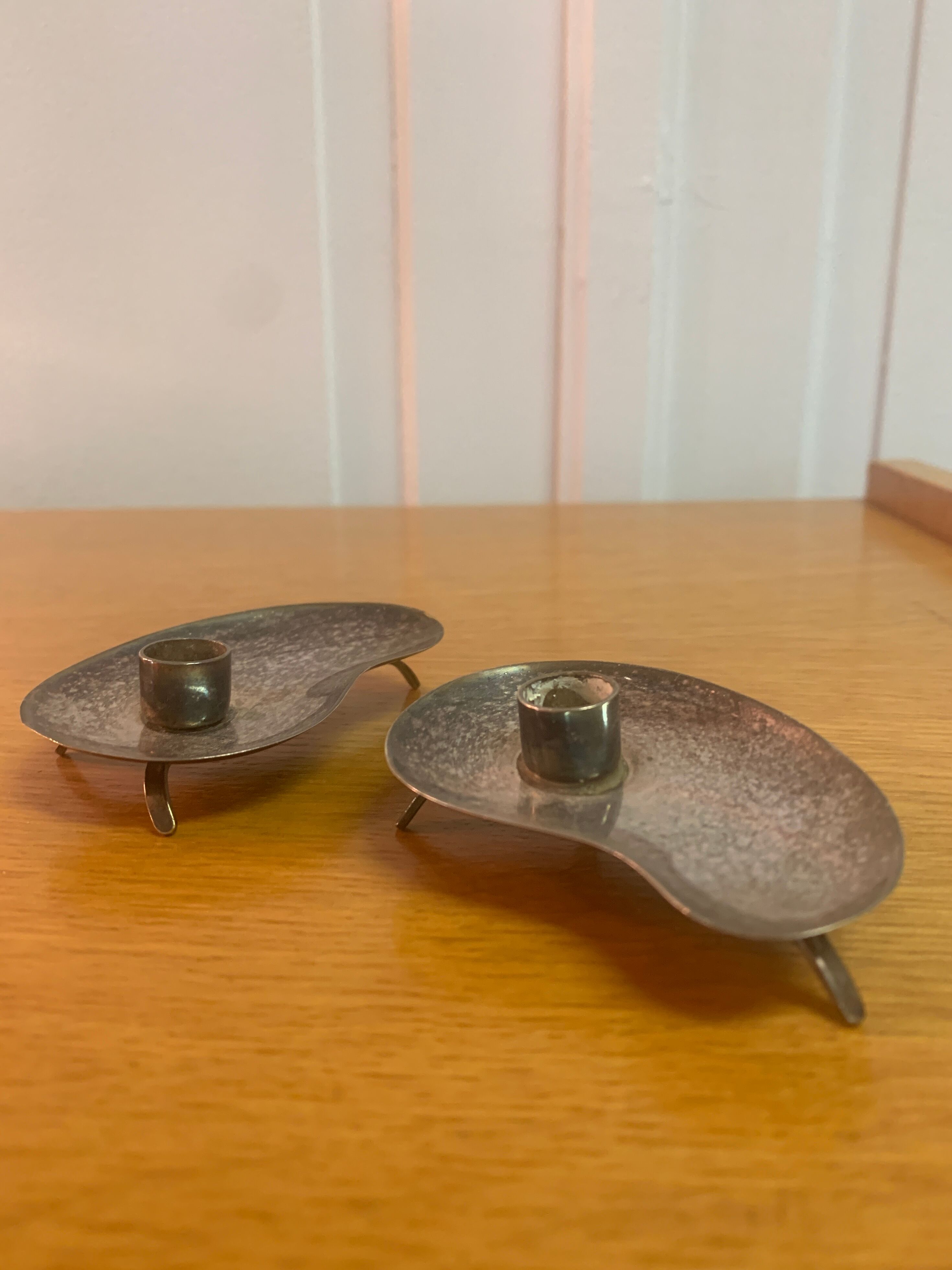 Pair of Danish candle holders 60s