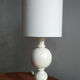 White turned wooden lamp from the 1970s