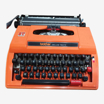 Vintage Brother Deluxe 750 TR Orange typewriter