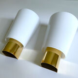 Pair Vintage Wall Lamp Limburg, Golden Brass Glass, 70s