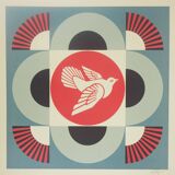 Shepard Fairey (Obey Giant): Geometric Dove Blue - Signed Lithograph