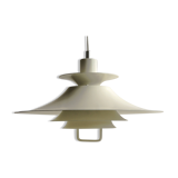 Large white mid-century modern pendant lamp - Frandsen Denmark - 1970s