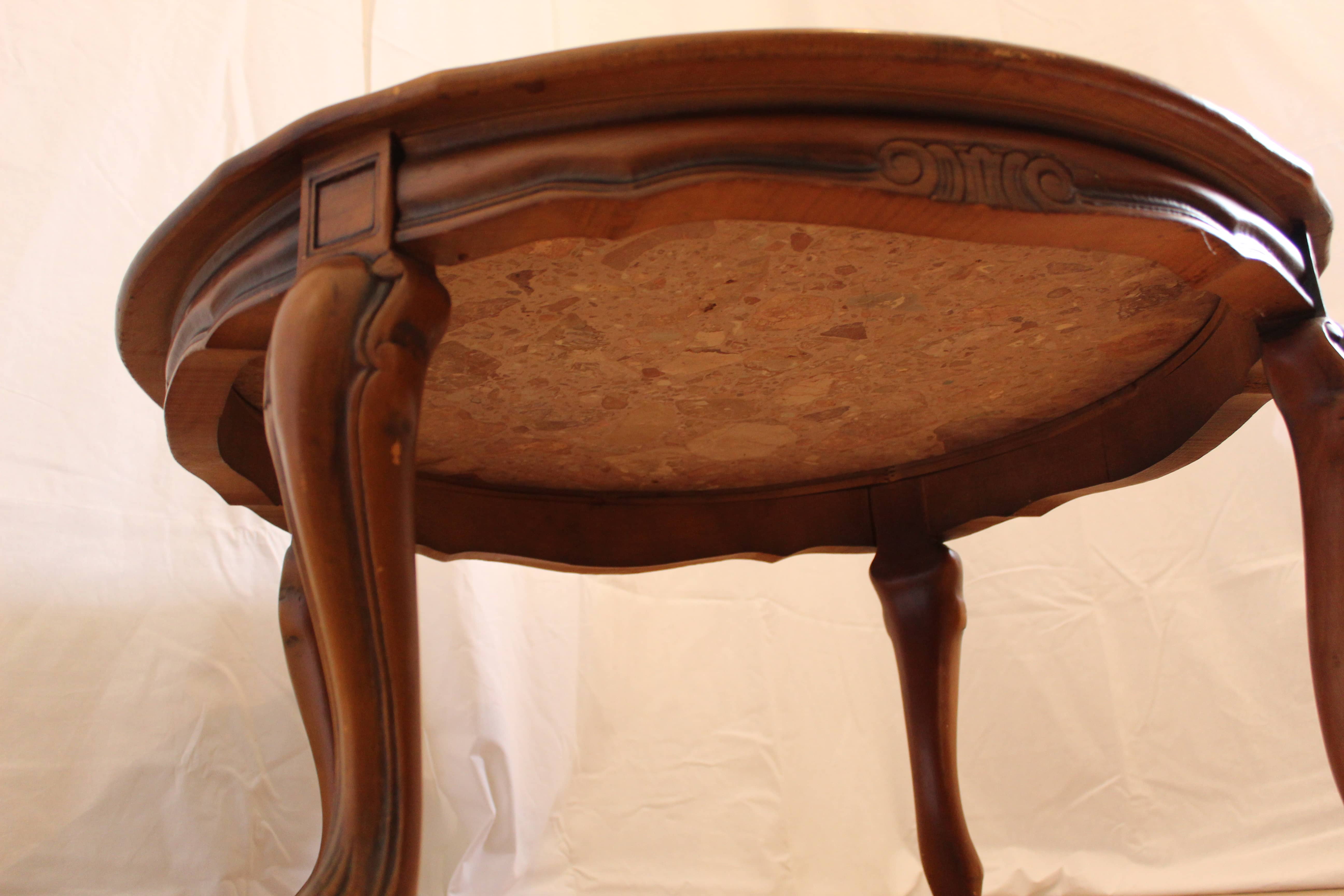 Red marble coffee table