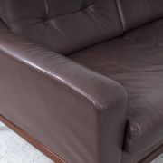 Vintage Brown Leather Sofa on Rosewood Legs from Porfilia Werke, 1960s