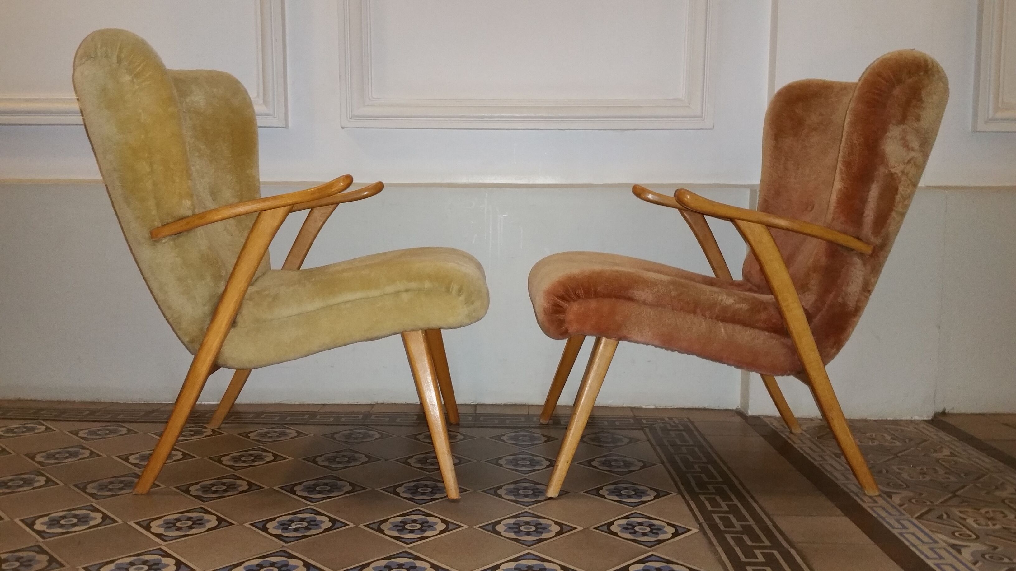 Lot of 2 Wing chairs chair Zig Zag