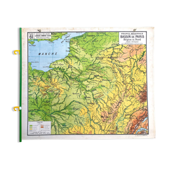 Carte 61 - carte physique et politique - bassin de paris - région du nord - vidal-lablache