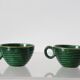 Paire de tasses vertes St Clément vintage