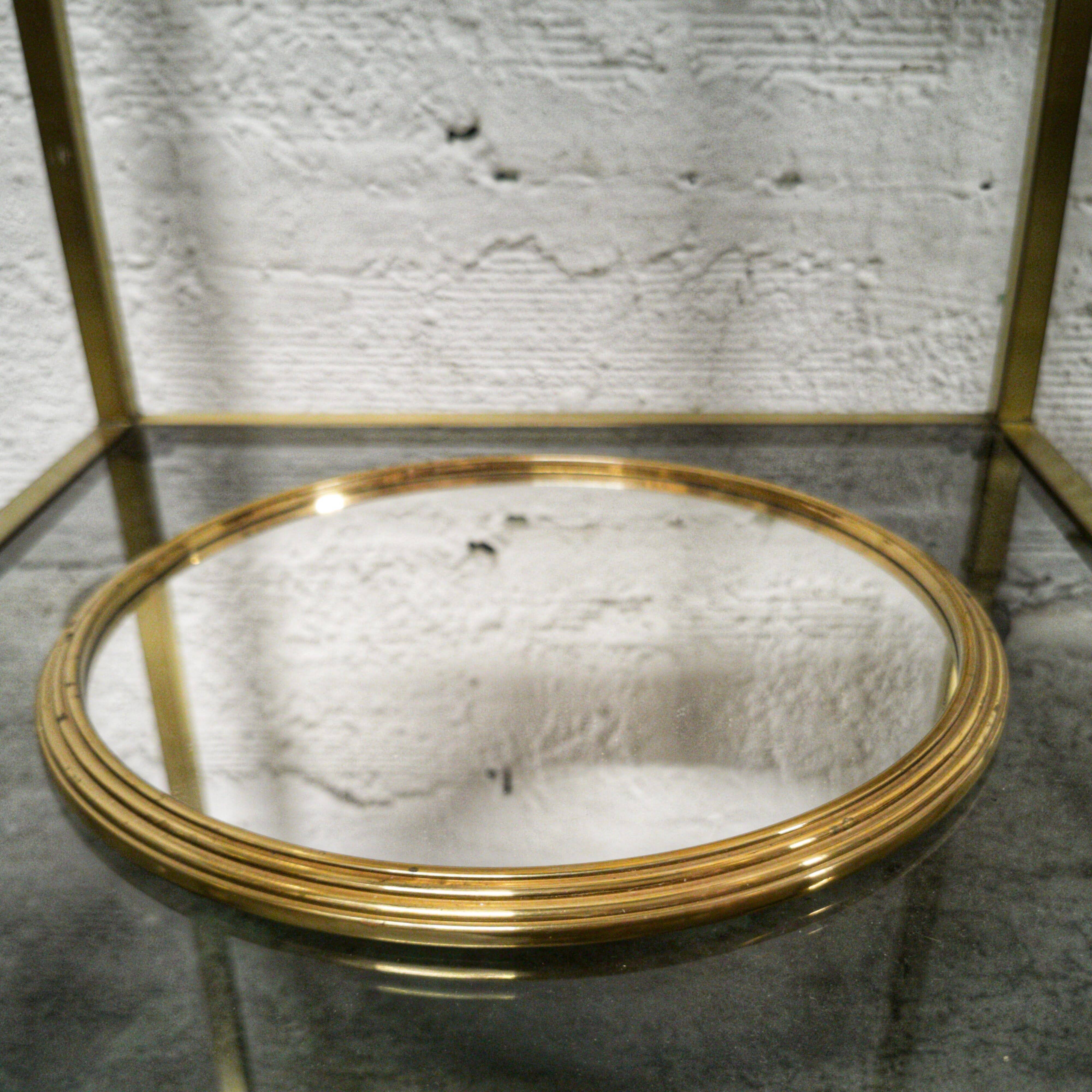Art Deco round mirror tray
