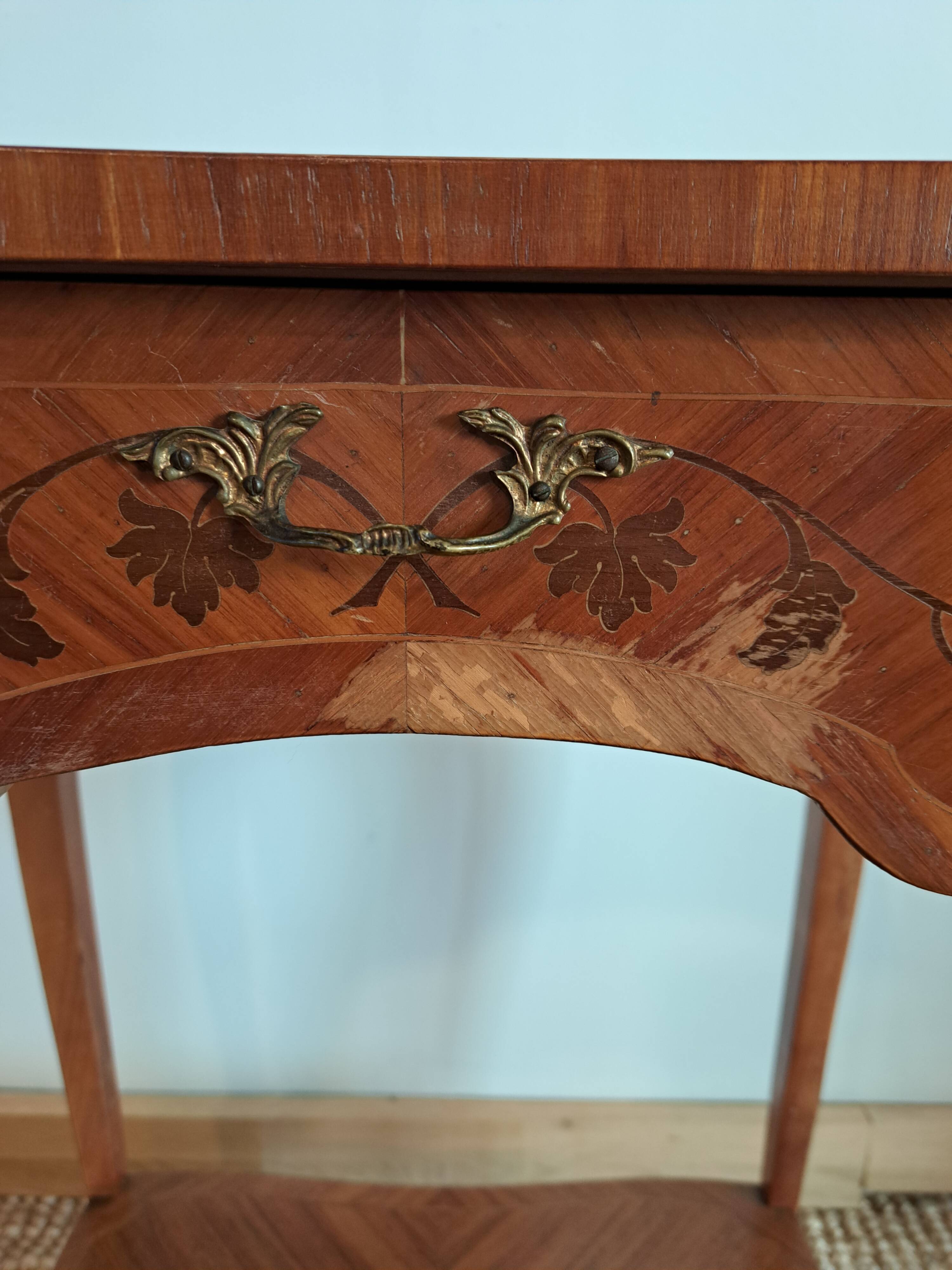 Pair of marquetry tables