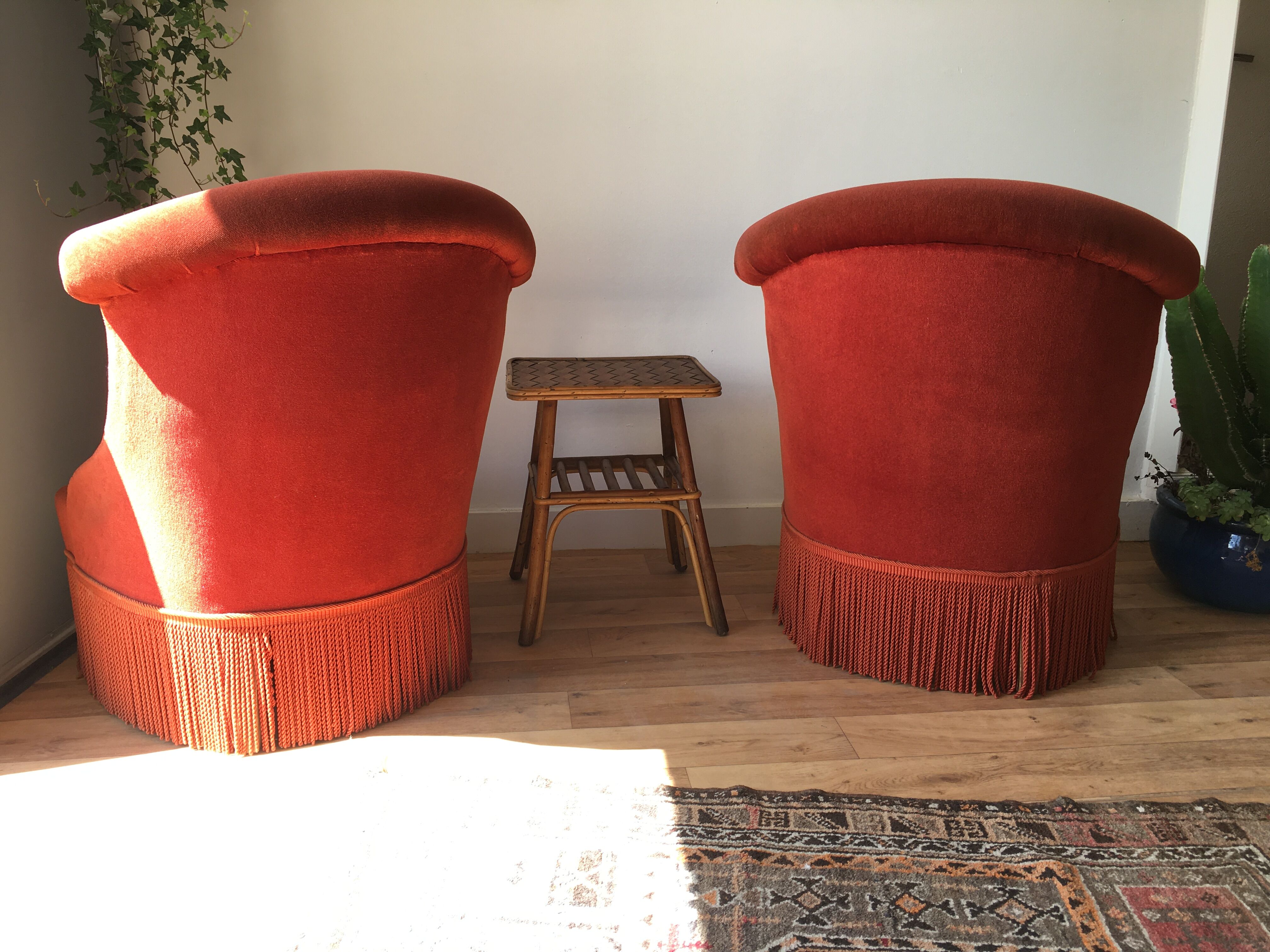 Pair of toad armchairs