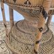 Fauteuil Emmanuelle "Peacock" vintage en rotin