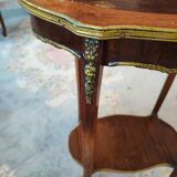 Louis xv louis xvi transitional style pedestal table in walnut marquetry