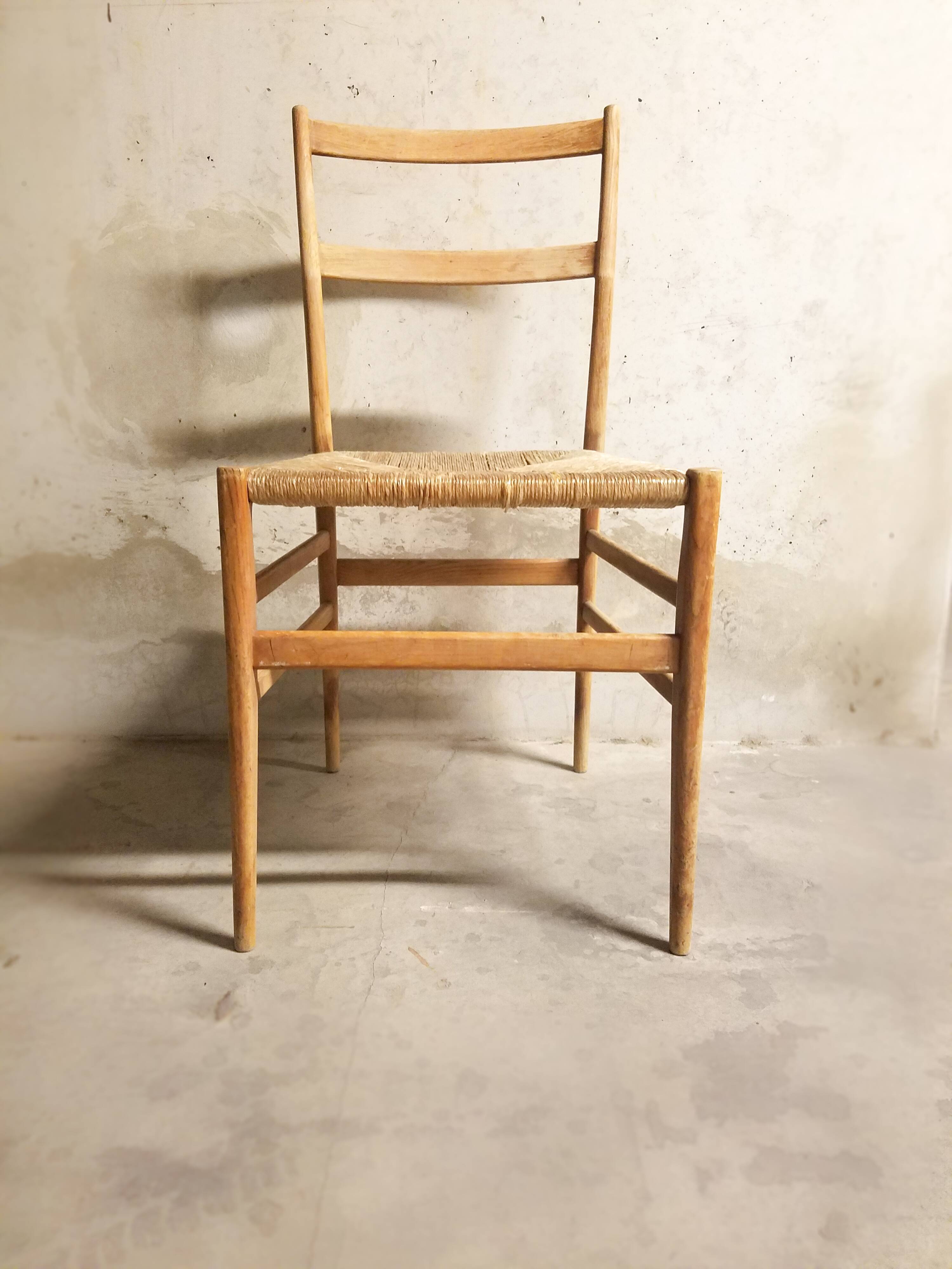 Ensemble de 4 chaises Leggera par Gio Ponti