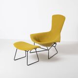 Vintage Harry Bertoia Bird lounge chair and ottoman, Knoll, circa 1960s, re